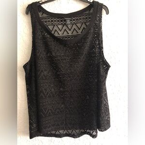 Torrid black tank top crochet knit size 1